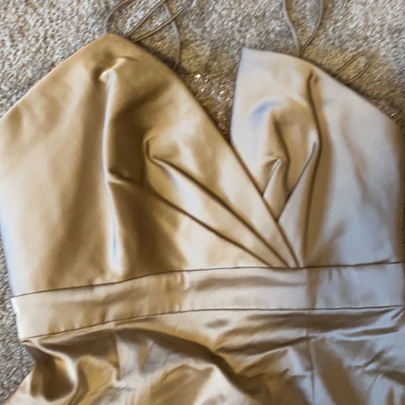 Theia Couture Assymmetrical Beades Strapples Dress - Picture 6 of 11